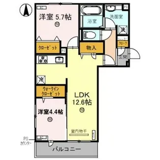 プルミエール上賀茂【1階】の間取り