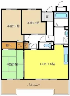 ライオンズマンション植田ヒルズ(イーストタワー)【10階】の間取り