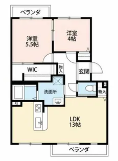 愛知県額田郡幸田町大字大草字広野【マンション】の間取り