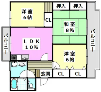 ガーデンパレス鮎川【108号室】の間取り