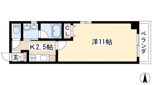第15フクマルビル【10階】の間取り