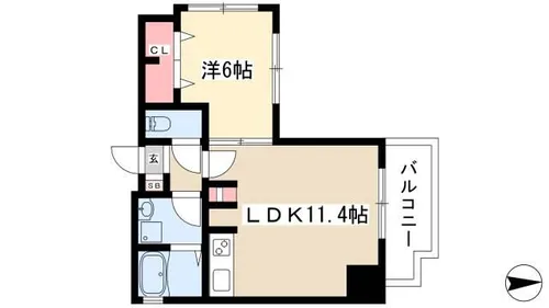 プリヴィアーレ金山【0801号室】の間取り