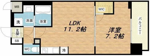 1LDKの間取り画像