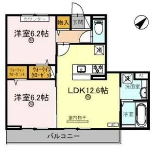 ラ グリシーヌ青山【2階】の間取り