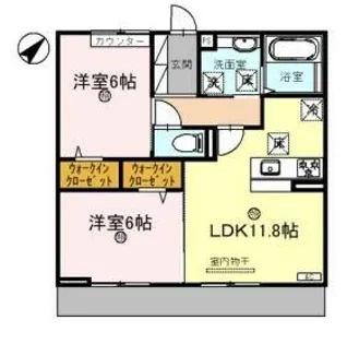 ラ グリシーヌ青山【3階】の間取り