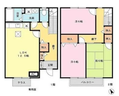 プランレーヌⅡ【1階】の間取り