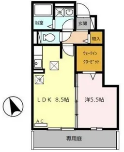 モダンコート東阿保【1階】の間取り