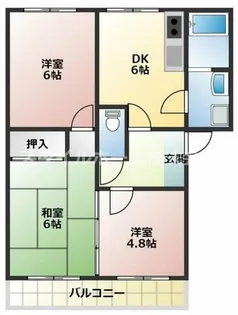 サンライズフジC【202号室】の間取り