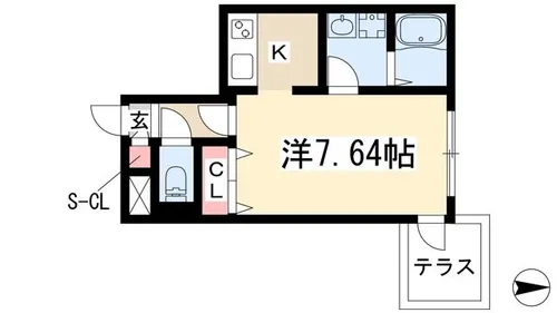 quador御器所【0102号室】の間取り