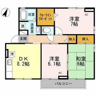 iホームTOWN参番館【201号室】の間取り