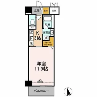 ベルオレイル【8階】の間取り