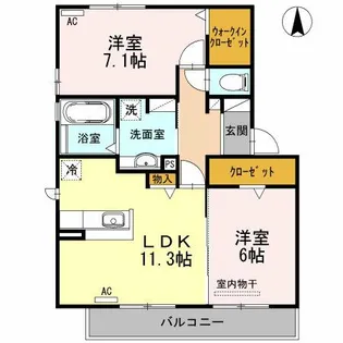 ラ・フィーネ東田 A棟【3階】の間取り