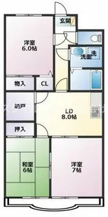 クレアつつじが丘【403号室】の間取り