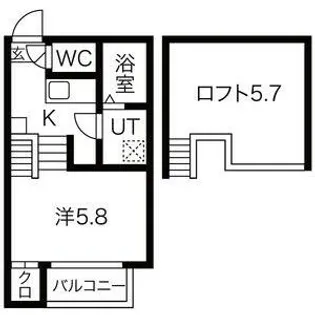 ルシエルメゾネット志賀本通【202号室】の間取り