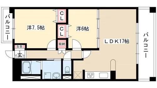 グランアベニュー名駅南【5階】の間取り