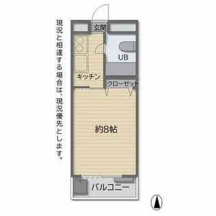 ホワイトハイツエムワン【2C号室】の間取り