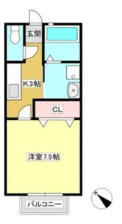 ハッピーハウスⅢ【206号室】の間取り
