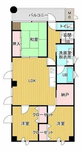 大阪府大阪市阿倍野区西田辺町2丁目【マンション】の間取り