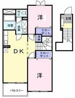 シャン・ド・フルール【204号室】の間取り