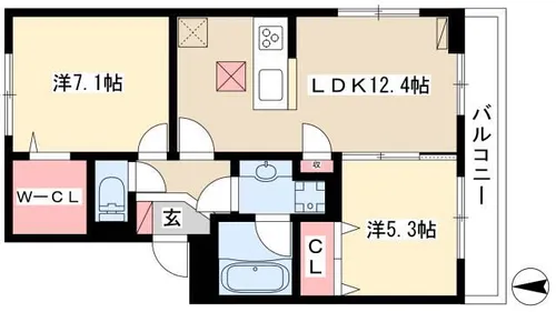 プリュネ【301号室】の間取り