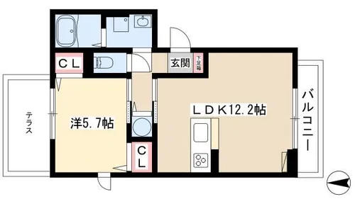 SUNHEIM NAGAOSA【1階】の間取り