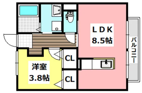 堂の上ハイツ【202号室】の間取り