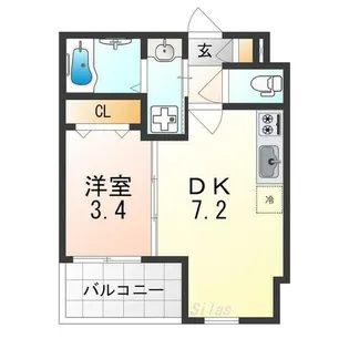 ジーメゾン岸和田春木【1階】の間取り