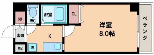 ロイヤルコート華【5階】の間取り