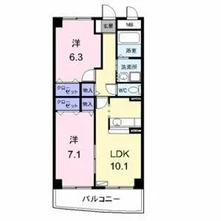 ブルージュ【3階】の間取り