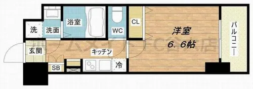 ジアコスモ難波南【5階】の間取り