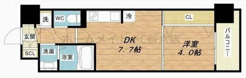 1DKの間取り画像