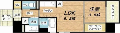 イニシアブランなんば【14階】の間取り