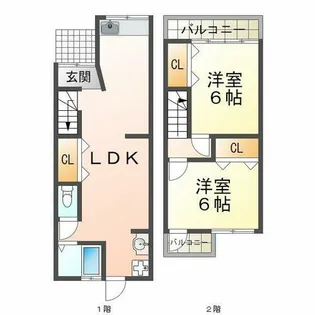 兵庫県神戸市垂水区高丸7丁目【テラスハウス】の間取り