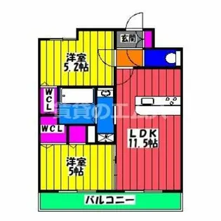 リエゾン東比恵【1002号室】の間取り