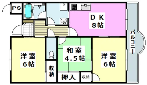 リファインドカースル【2階】の間取り