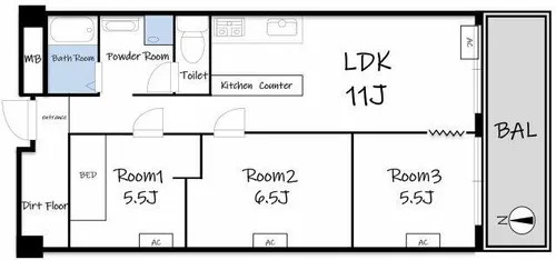 シャトー三愛【10階】の間取り