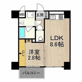 フロンティアタワー九条Ⅰ(旧CITY SPIRE九条Ⅰ)【2階】の間取り