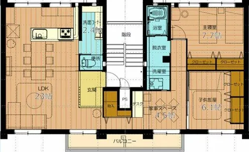 公社賃貸SMALIO 香里三井B【22-209号室】の間取り