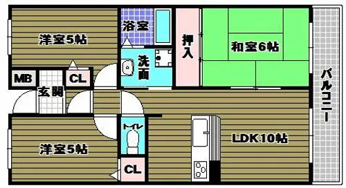 ビューハイツ【3階】の間取り