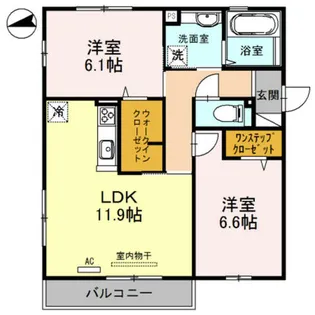 シュトラール喜連瓜破【1階】の間取り