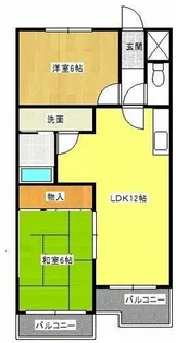 リアナ中須町アパートメント【102号室】の間取り