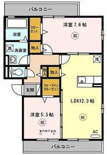 グランドアトリオ神戸西【1階】の間取り