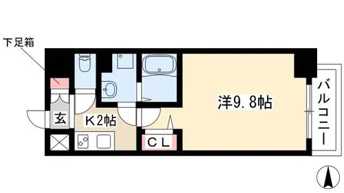 リバーコート砂田橋Ⅱ【4階】の間取り