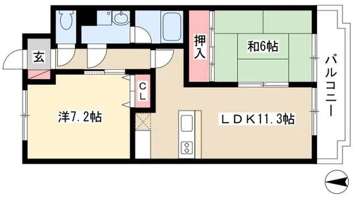 パームスプリングス【2階】の間取り