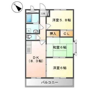 兵庫県加古川市加古川町友沢【マンション】の間取り