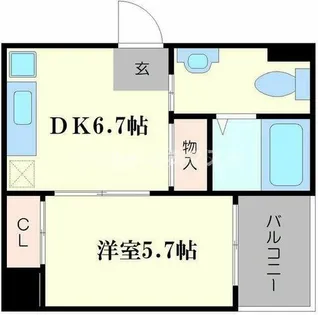 ZERO千代崎【9階】の間取り