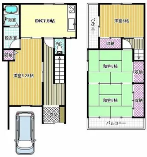 大阪府羽曳野市はびきの5丁目【一戸建】の間取り