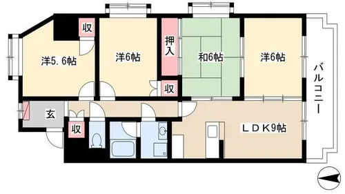 パームスプリングス【1401号室】の間取り
