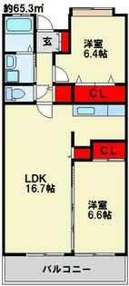 クラシオン木町 23棟【11階】の間取り