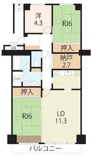 グランドメゾン守山 4号棟【1529号室】の間取り
